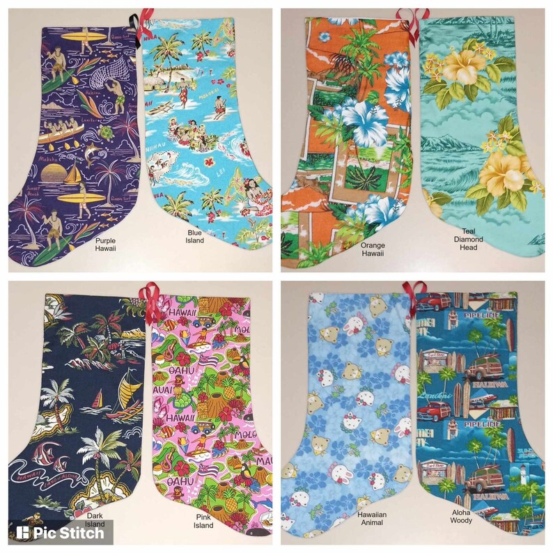Hawaiian Themed Christmas Stockings Etsy