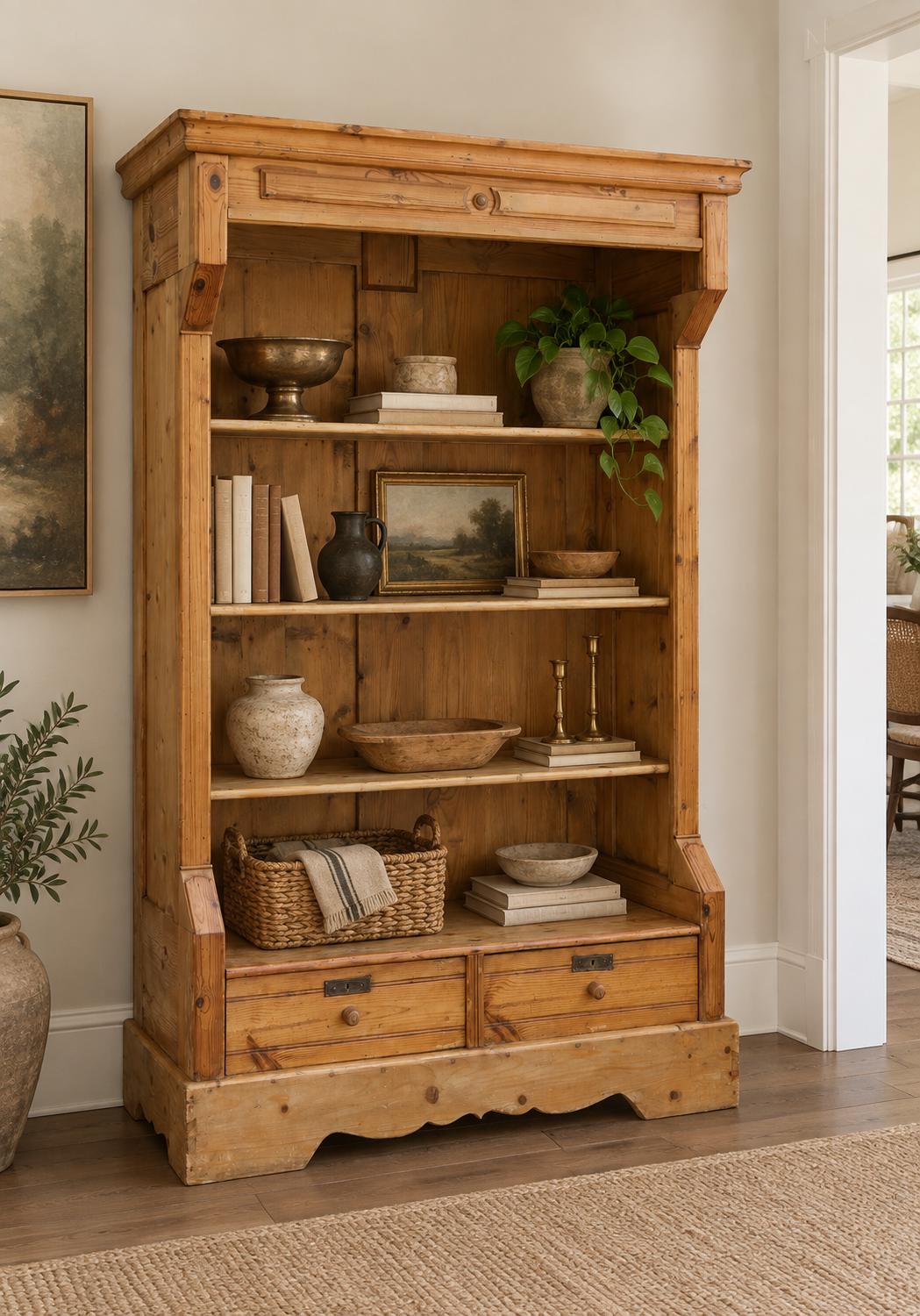 Antique Open Bookcase - Etsy