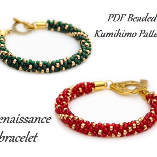 PDF Beaded Kumihimo Pattern Diamonds Kumihimo Bracelet Etsy