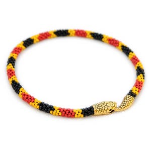 PDF Beaded Kumihimo Pattern Coral Snake Kumihimo necklace / double-wrap bracelet image 2