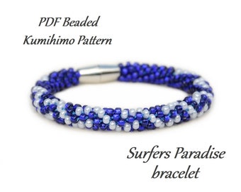 PDF Beaded Kumihimo Pattern - Surfers Paradise Kumihimo bracelet