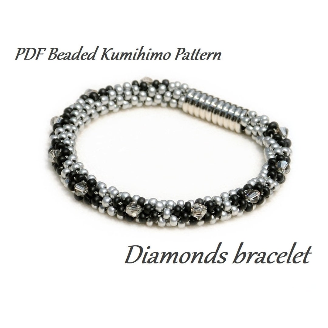 PDF Beaded Kumihimo Pattern Diamonds Kumihimo Bracelet Etsy