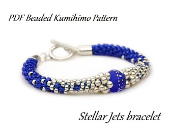 PDF Beaded Kumihimo Pattern - Stellar Jets Kumihimo bracelet