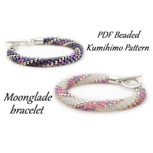 PDF Beaded Kumihimo Pattern - Moonglade Kumihimo bracelet tutorial