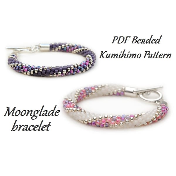 PDF Motif de perles Kumihimo - Tutoriel de bracelet Moonglade Kumihimo