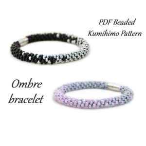 PDF Beaded Kumihimo Pattern - Ombre Kumihimo bracelet