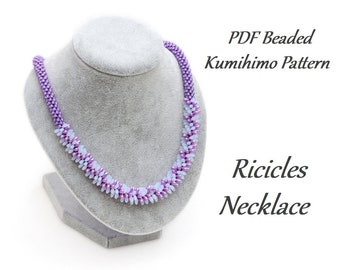 PDF Beaded Kumihimo Pattern - Ricicles Kumihimo Necklace tutorial