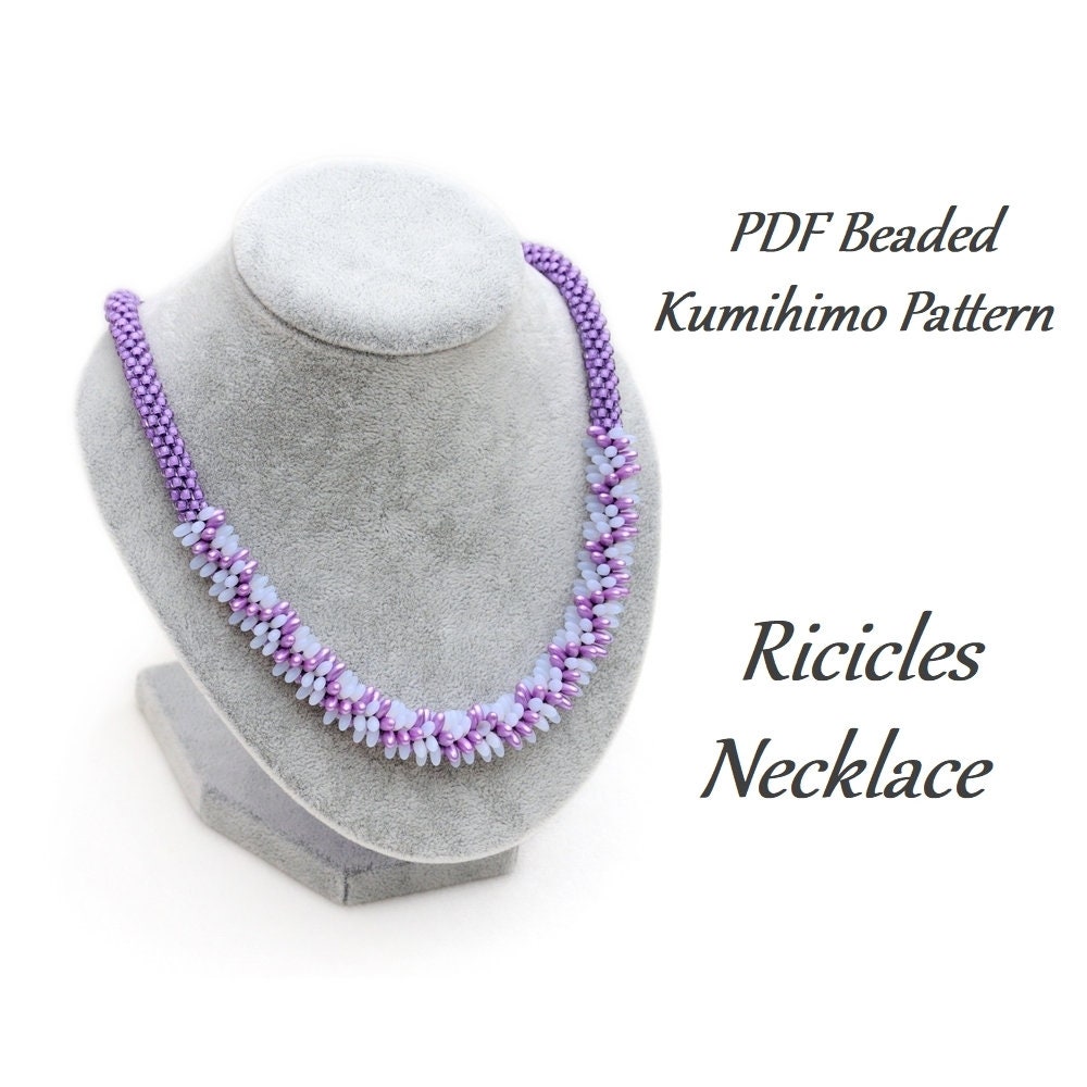 PDF Beaded Kumihimo Pattern - Ricicles Kumihimo Necklace tutorial