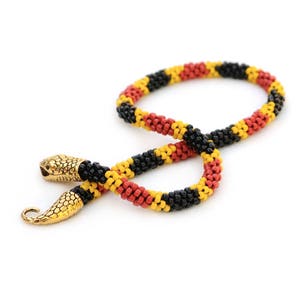 PDF Beaded Kumihimo Pattern Coral Snake Kumihimo necklace / double-wrap bracelet image 3