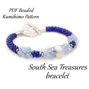 PDF Beaded Kumihimo Pattern - South Sea Treasures Kumihimo bracelet