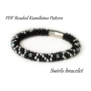 PDF Beaded Kumihimo Pattern - Swirls Kumihimo bracelet