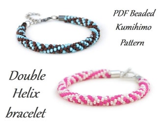 PDF Beaded Kumihimo Pattern - Double Helix Kumihimo bracelet