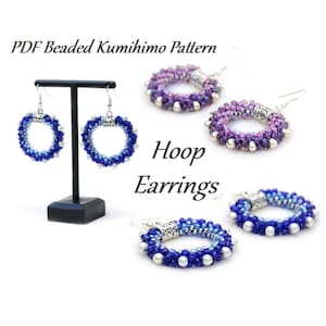 PDF Beaded Kumihimo Pattern -  Hoop Earrings Kumihimo tutorial