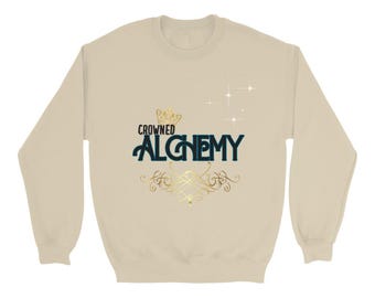 Spiritueel zelfzorgsweater boho: behaaglijke fleece trui met ronde hals
