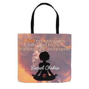 Sacral Chakra Tote Bag – Empowered Melanin Affirmation Alchemy Series image 1