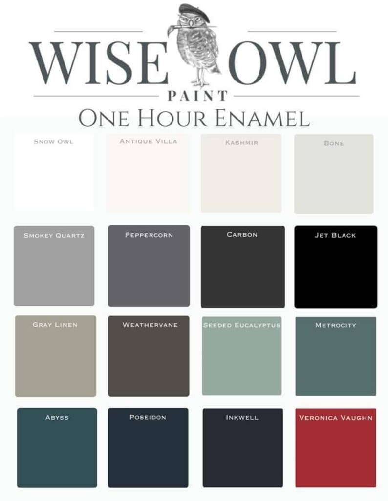 Wise Owl One Hour Enamel Paint SWATCHES. Paint for Etsy