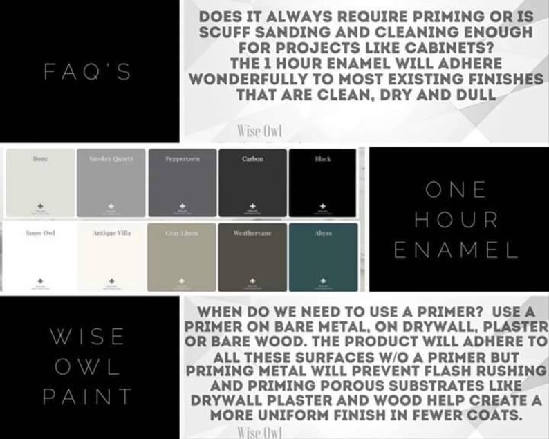 Wise Owl One Hour Enamel Paint SWATCHES. Paint for Etsy