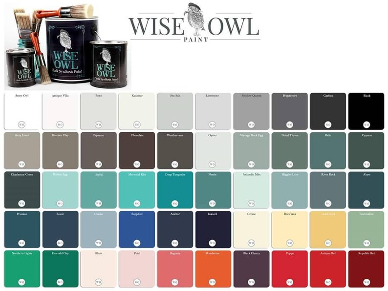 Wise Owl Chalk Synthesis Paint 16oz pint. New Seasonal Colors Etsy