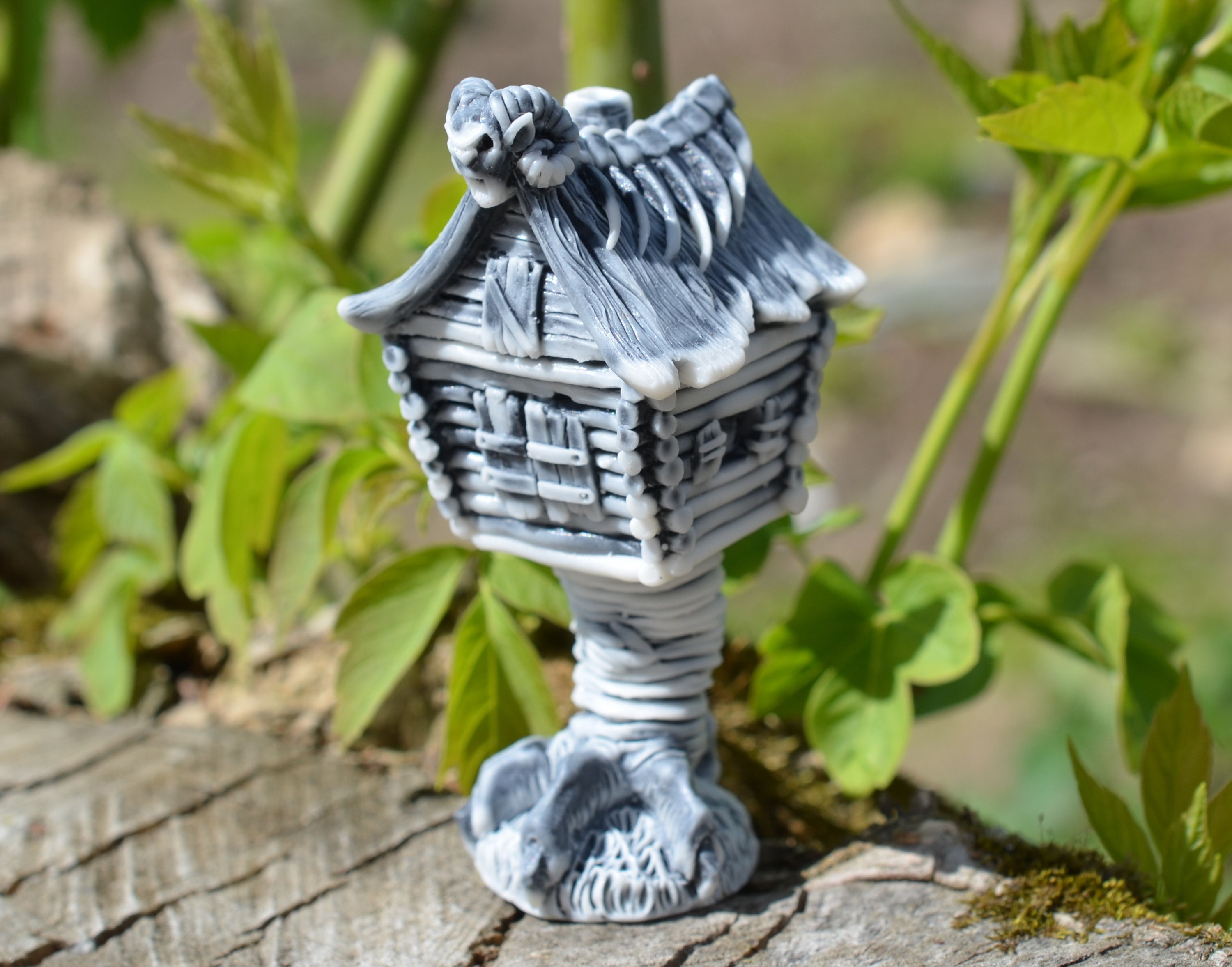 Hut on Chicken Leg Marble Figurine Baba Yaga Home Russian Fairytale Characters Hut on Chicken Leg Marble Figurine Baba Yaga Home Russian Fairytale Characters