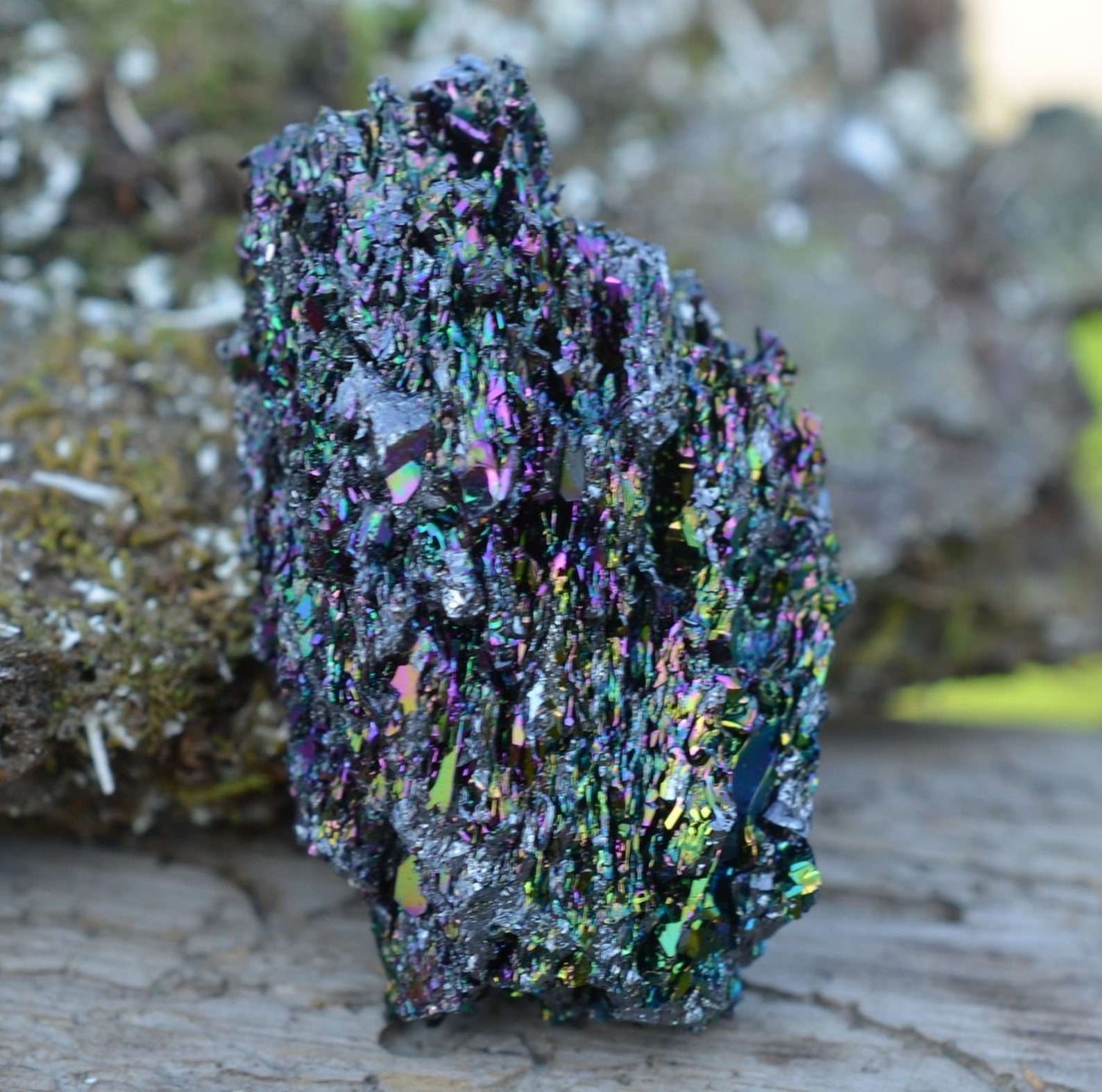 Rainbow Carborundum Collection Talisman Stone. 38x22 mm. Rare Etsy