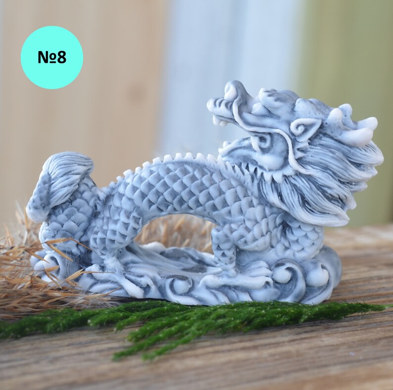 Marble Figure Chinese Dragon. Carving Stone Talisman Handmade. Etsy