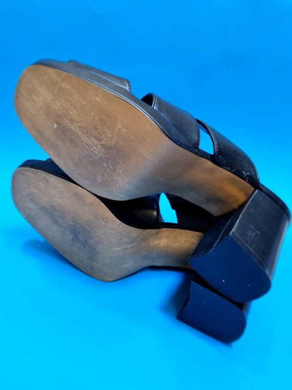 Marco by 80s Vintage Black Leather Mules - Etsy Canada