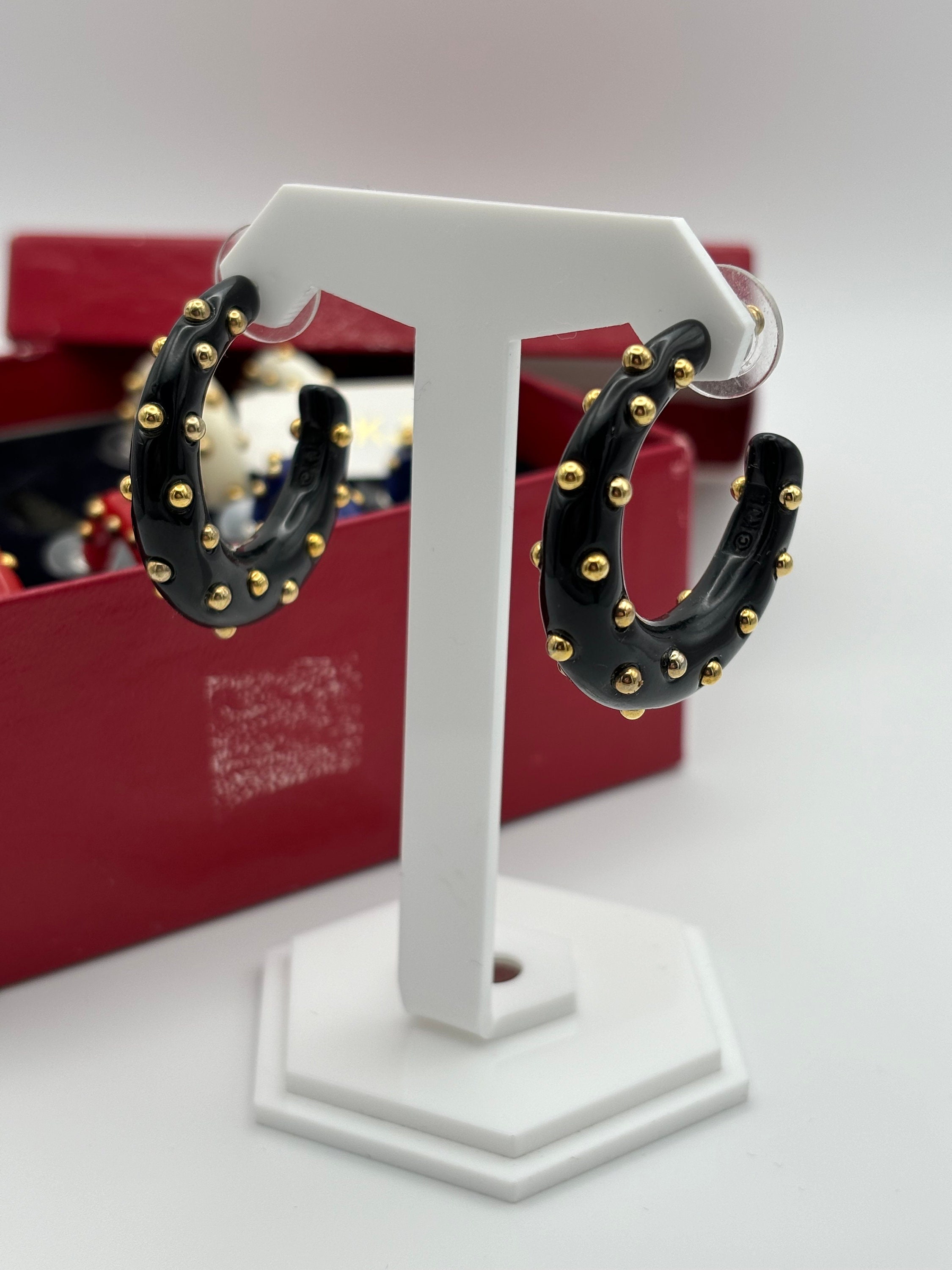 Kenneth Jay Lane, 90s New Vintage Interchangeable Hoop Earrings