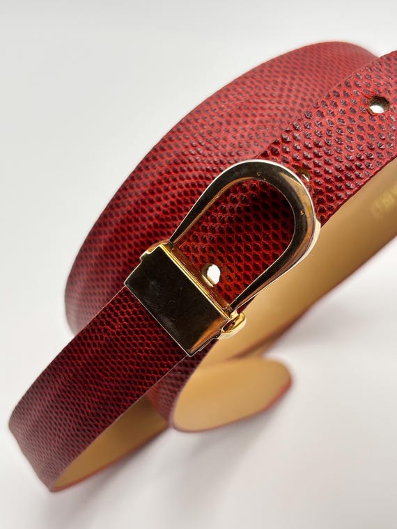 Emmanuel Pour Canada, 80s Vintage Red Lizard Skin Skinny  display picture 1