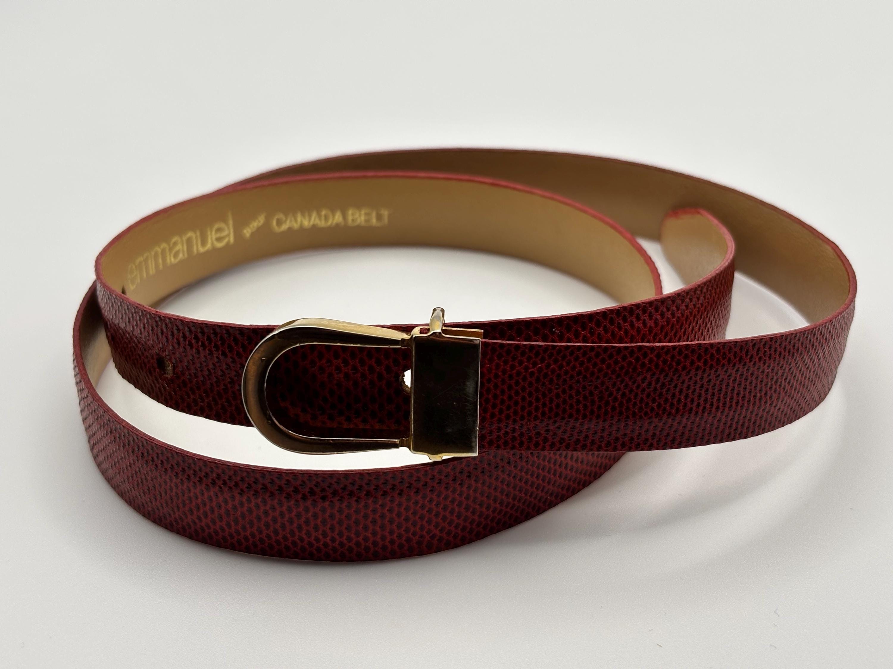 EMMANUEL Reptile Leather Belt Size Large EMMANUEL Genuine Reptile Leather Ladies Belt w/ Silver-Tone  main image 3