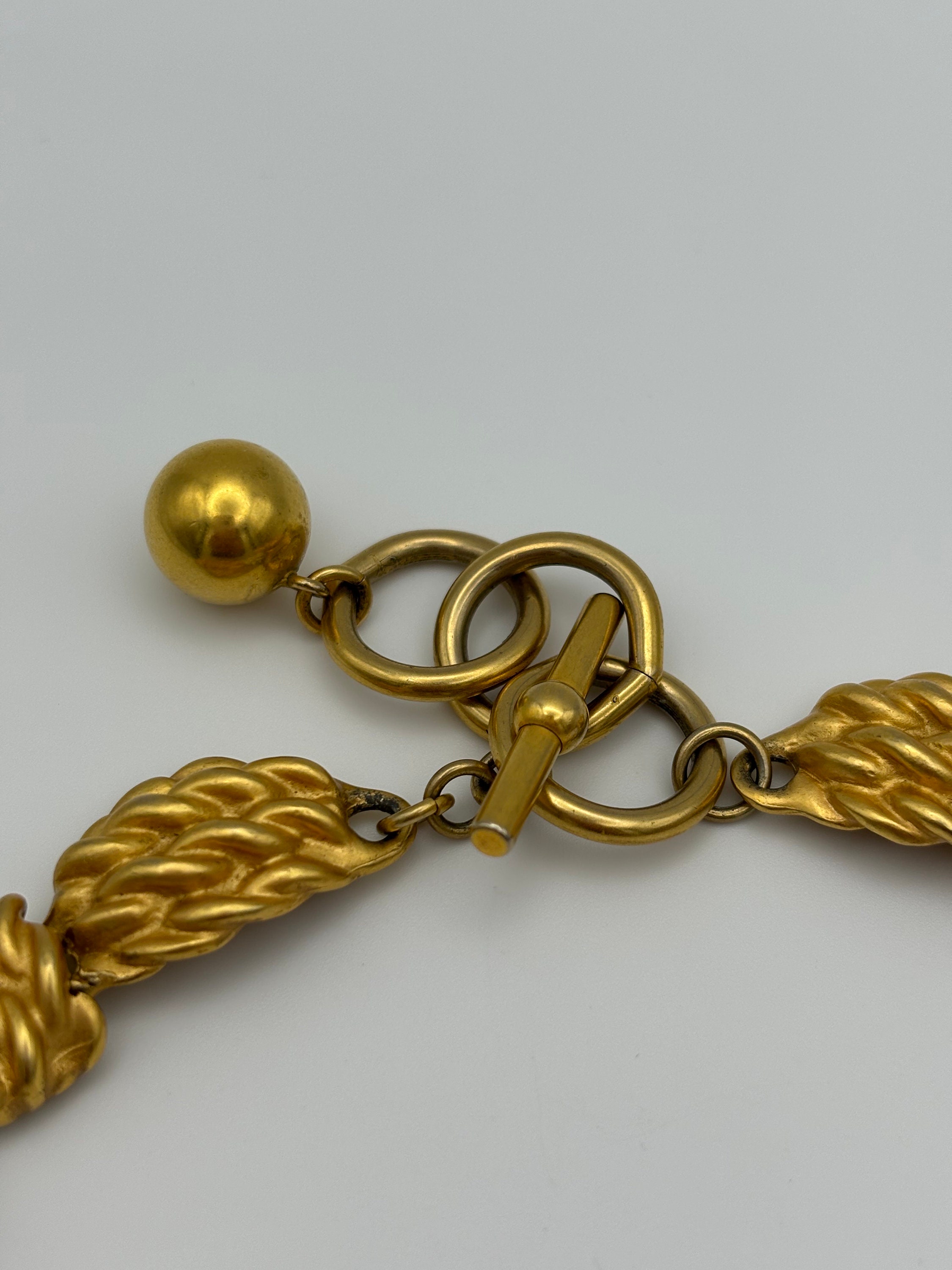 Vintage 80\'s Ann Klein Gold-Tone Chain Link Belt- 33\