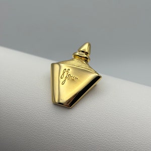 Yves Rocher, “8e Jour” 80s vintage gold plated perfume bottle pin