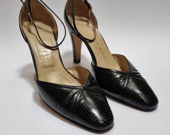 Bruno Magli, 80s vintage black leather high heels