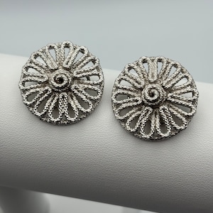 Napier, 60s vintage silver plated clip on earrings