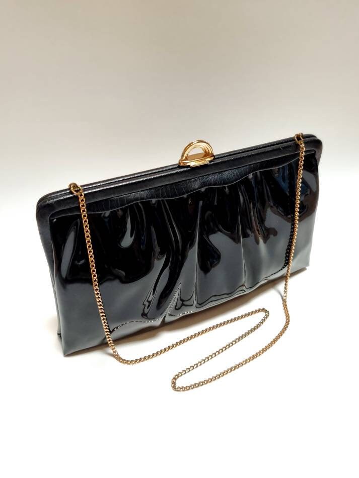 Mardane 60s Vintage Black Patent Leather Evening Bag - Etsy Australia