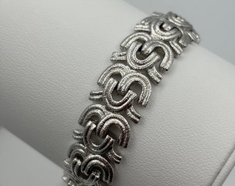 Monet "Raging Seas" 60s vintage silver link bracelet