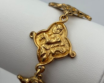 Guy Laroche, 80s new vintage gold plated link bracelet