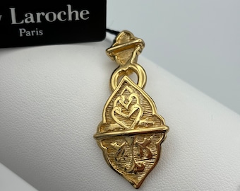 Guy Laroche, 80s new vintage gold plated pendant