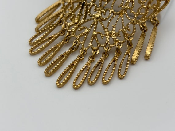 Monet, 60s vintage huge gold plated floral openwo… - image 7