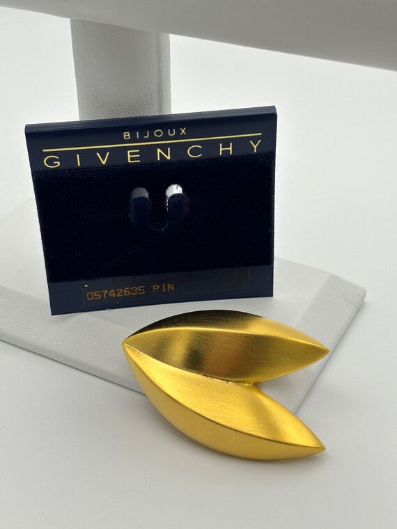 ジバンシィ、80年代の新作ヴィンテージ、マットゴールドメッキのリーフ