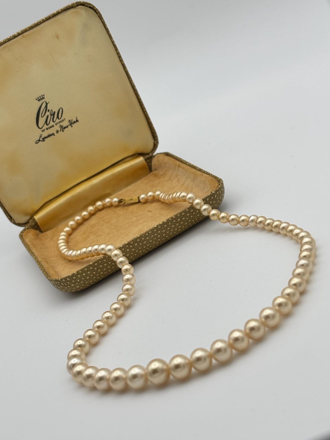 Ciro of Bond Street, Vintage Faux Pearl Necklace, With a 9ct Gold