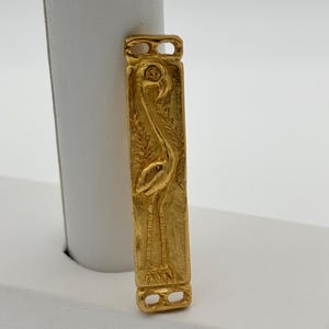 Guy Laroche, 80s new vintage matte gold plated flamingo pendant