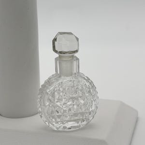 Antique cut glass miniature perfume bottle