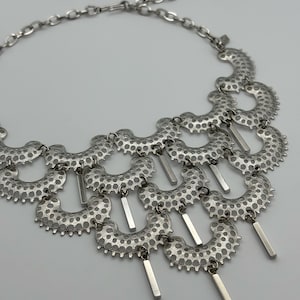Sarah Coventry, 70s vintage &quot;Charisma&quot; silver plated bib necklace