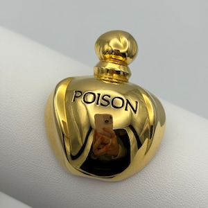Christian Dior Poison, 80s vintage gold plated perfume brooch