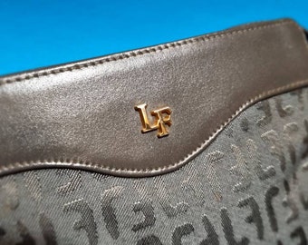 Louis Féraud, 80s Vintage Grey Logo Crossbody Bag