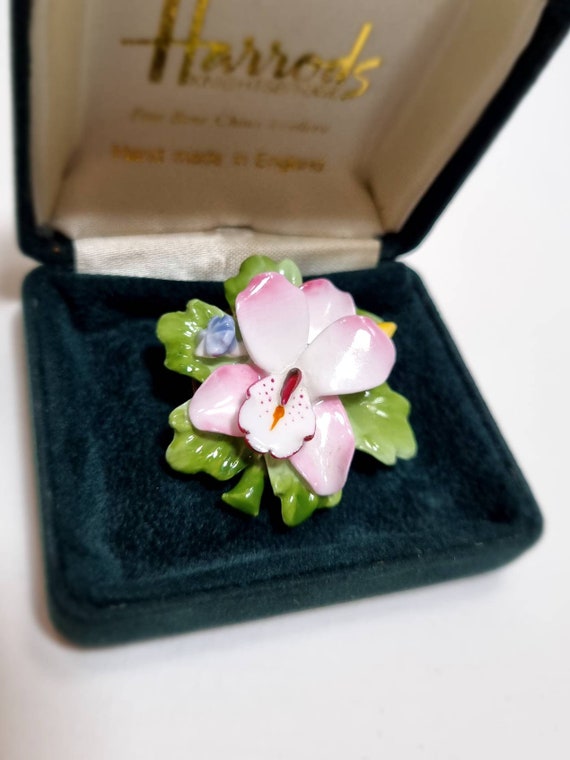 Harrods 60s Bone China Flower Brooch in Original Box Etsy Canada