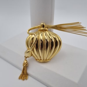 80s vintage gold perfume bottle brooch