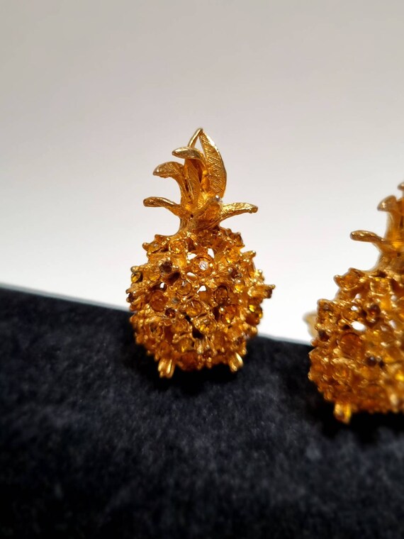 Alice Caviness, 60s vintage pineapple clip on ear… - image 3