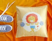 Cushion Cover, Pillow Cover, Decorative Pillow, Throw Pillow, Baby Shower Gift, Baby Boy Gift, Lion Pillow, Leo Sign Gift, Leo Zodiac