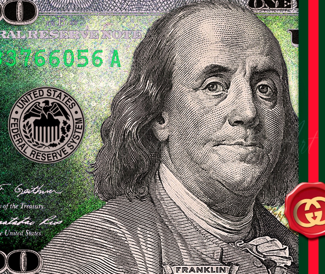 Money Wall Art 100 Dollars Bill Wall Art Decor printable Large | Etsy